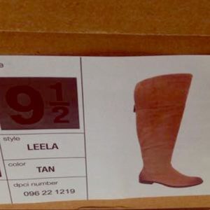 1976 Genuine Knee High Boots, Leela, Tan, Size 9.5